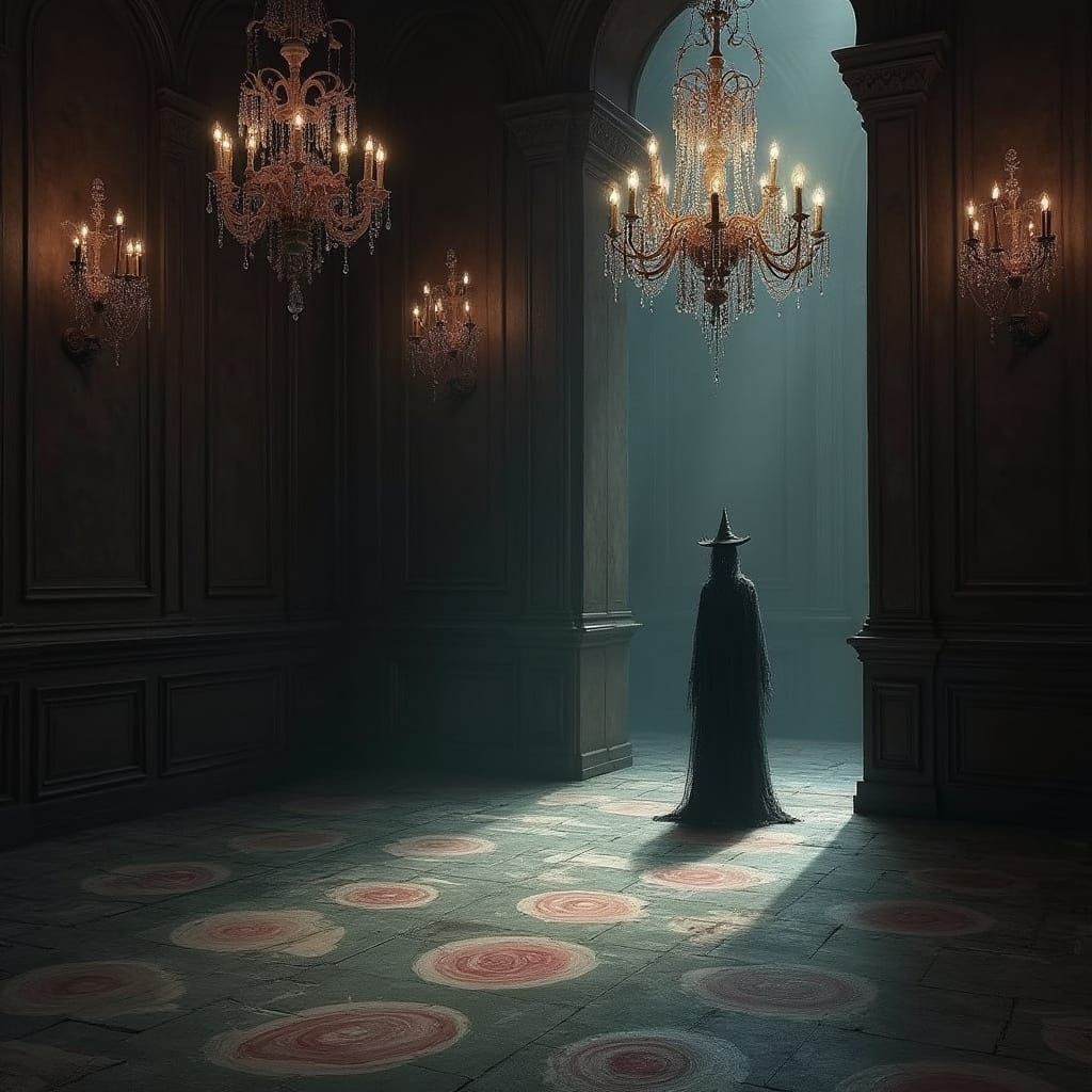 Gothic Ballroom with Sugar Chandeliers and Chocolate Walls