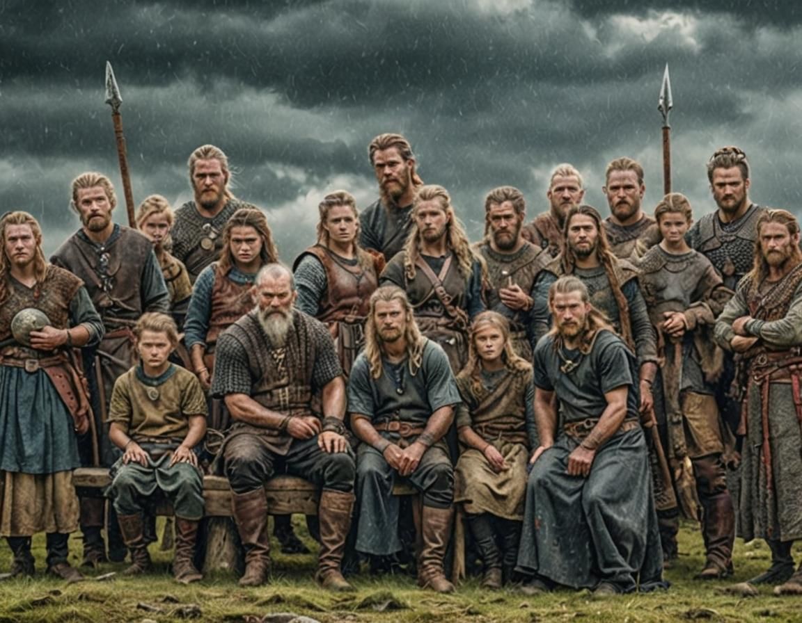 Hyperrealistic Vikings in a Cinematic Scene