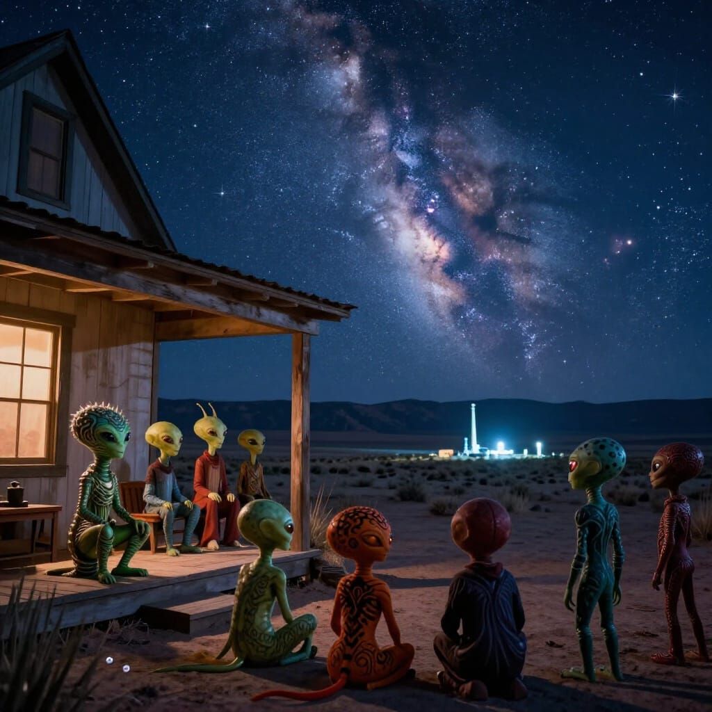 Alien Gamers Witness Area 51 Lights from Nevada Cabin
