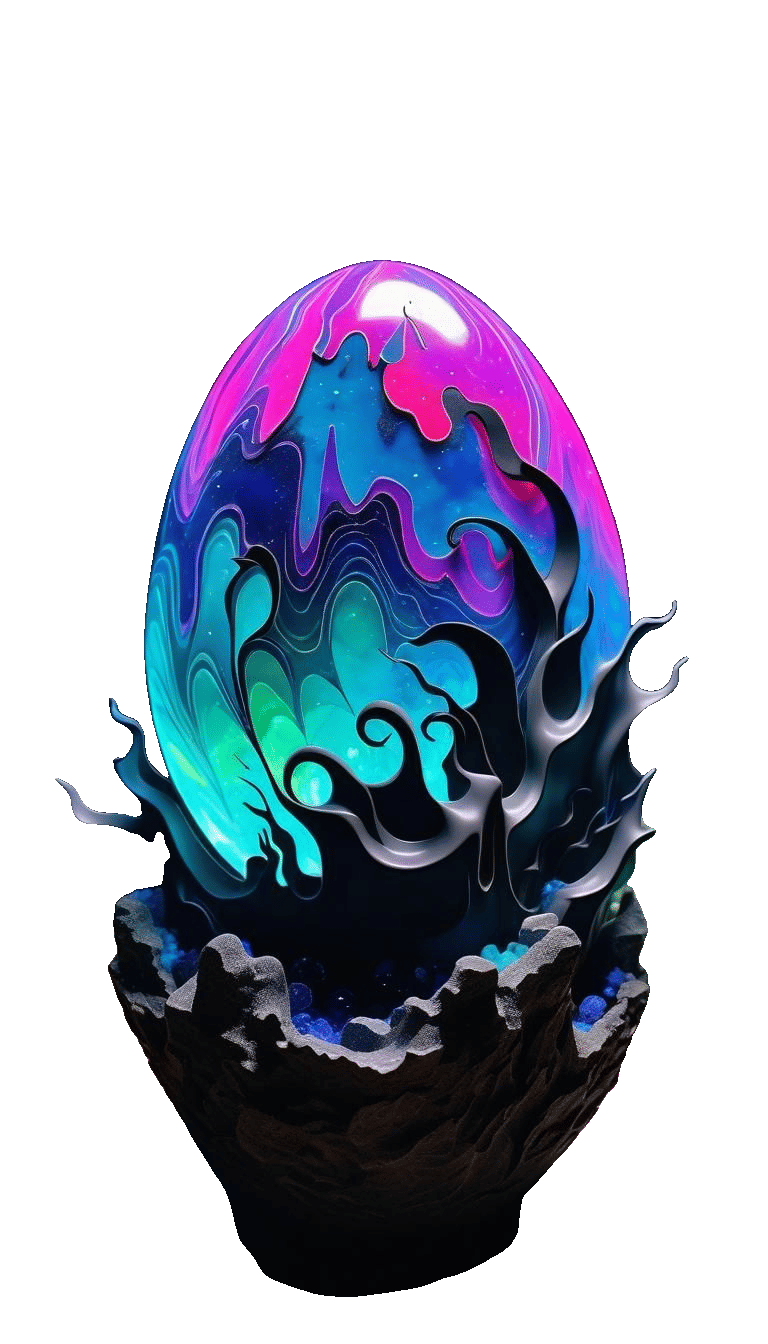 Hypermaximalist Neon Dragon Egg Geode