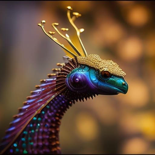 Bejeweled Sea Creature in 3D Digital Art