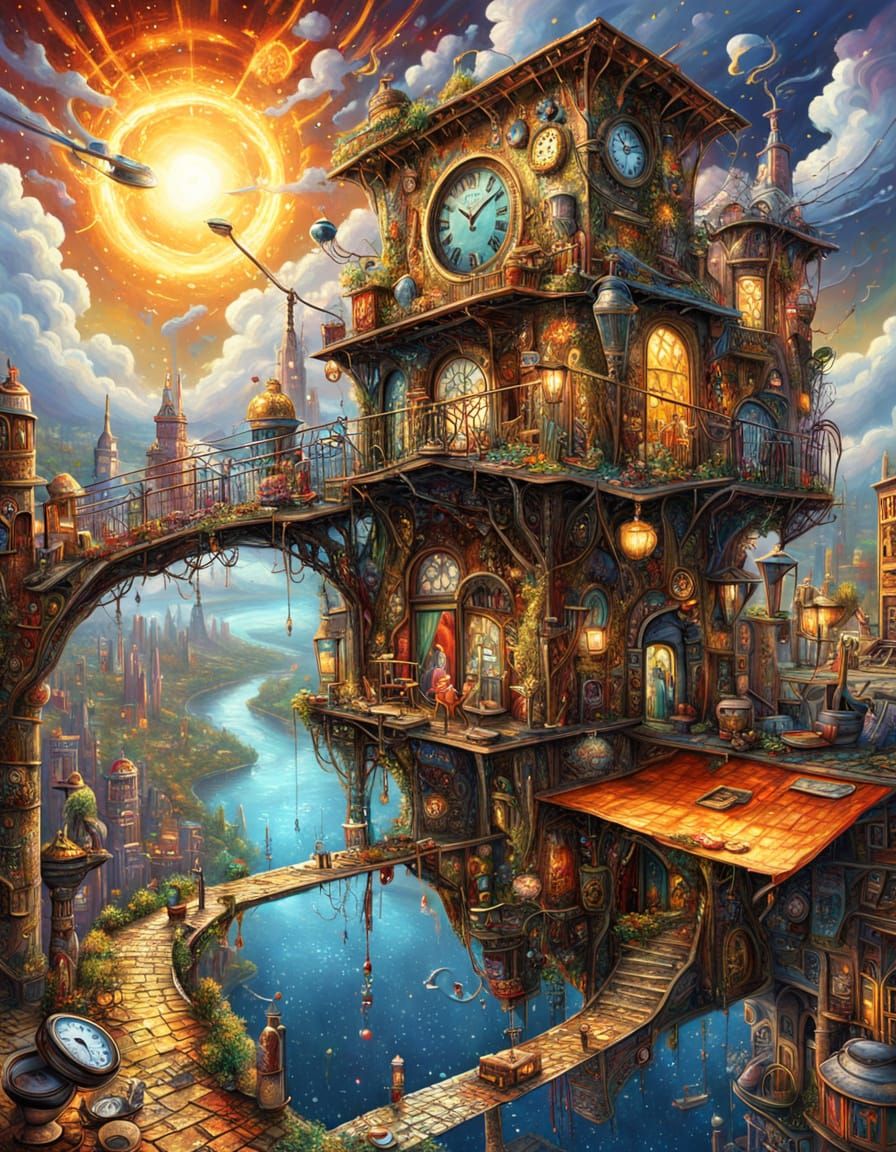 Surreal Cityscape Inside Socks as Digital Matte Painting