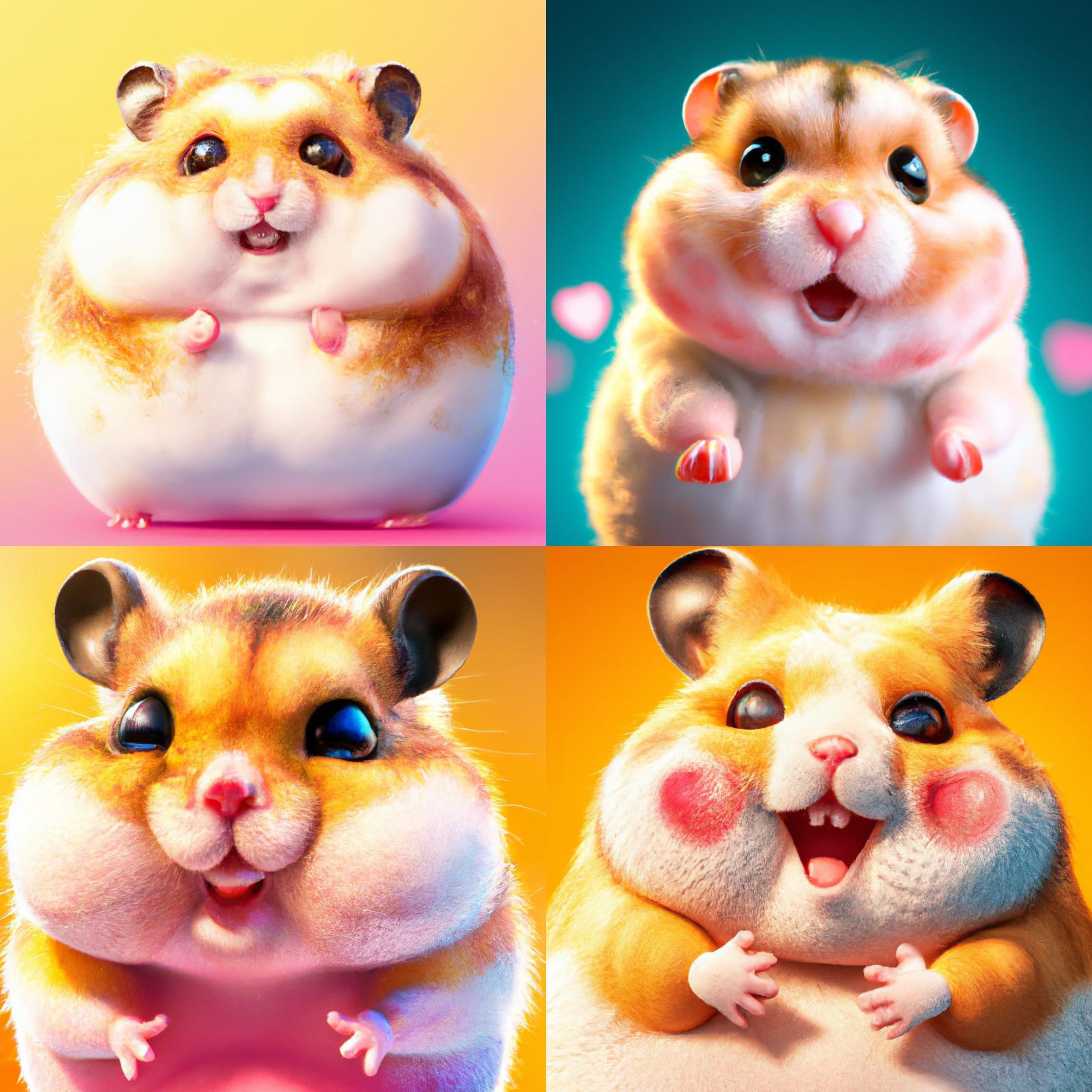 Emoji Hamster: 3D Digital Illustration in Dreamcore Style