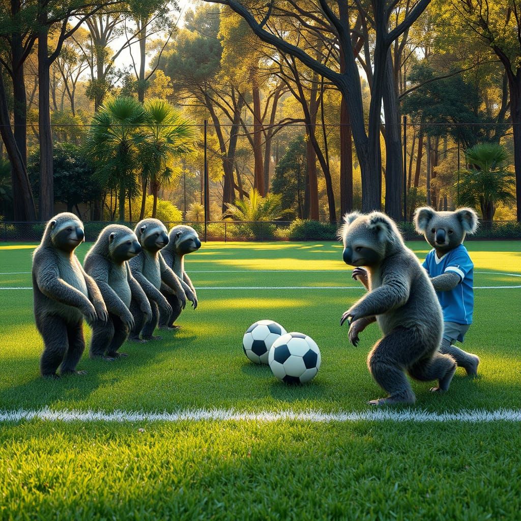 Sloths Play Soccer in Australian Forest