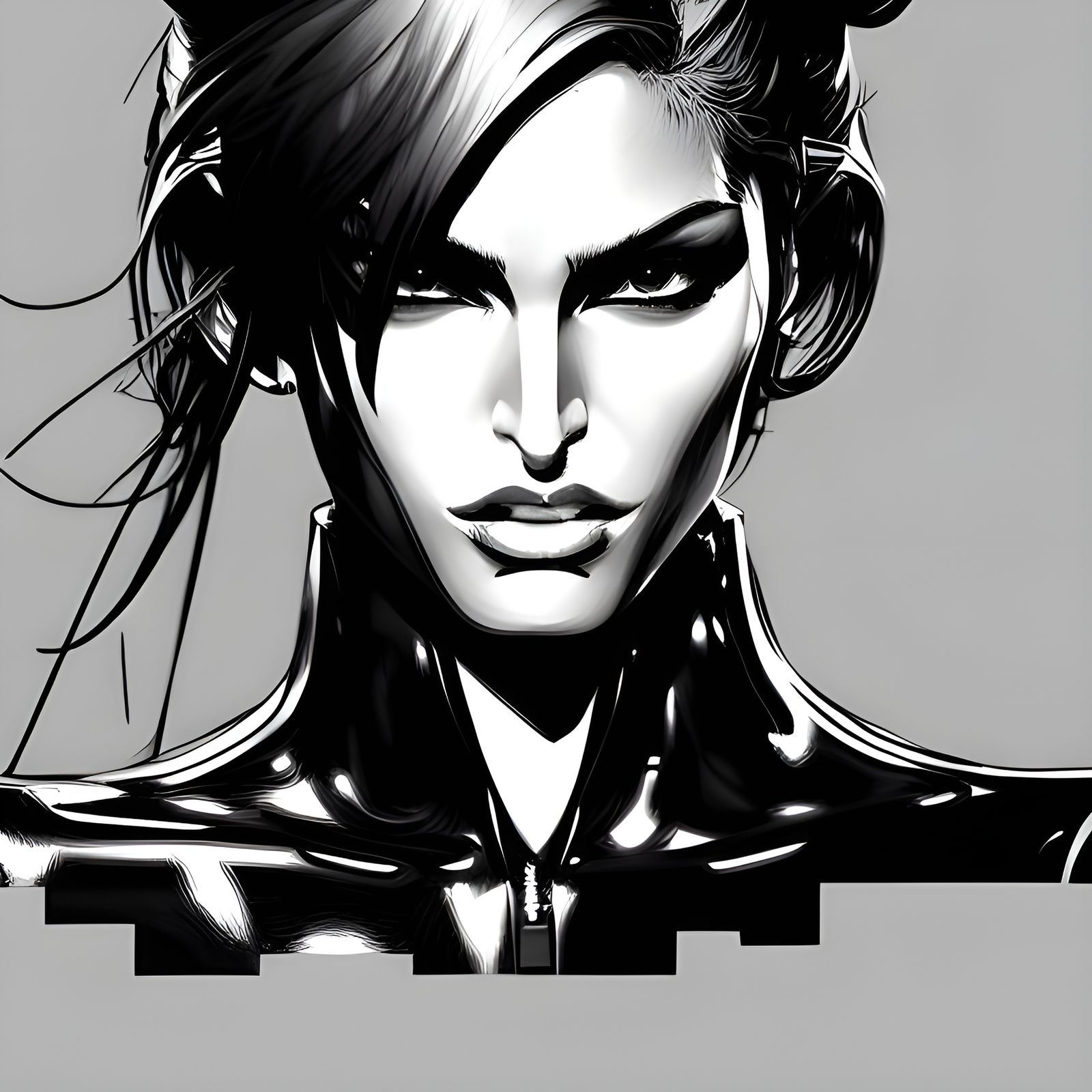 Badass Girl in Combat Suit, Anime Style