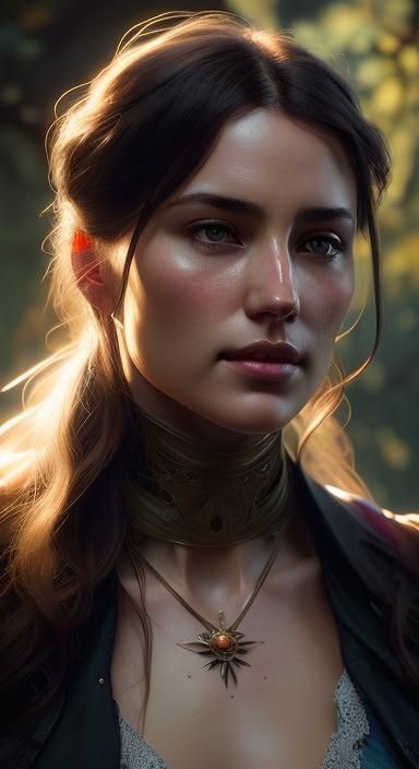 Beautiful Country Woman Portrait in Hyperdetailed Style