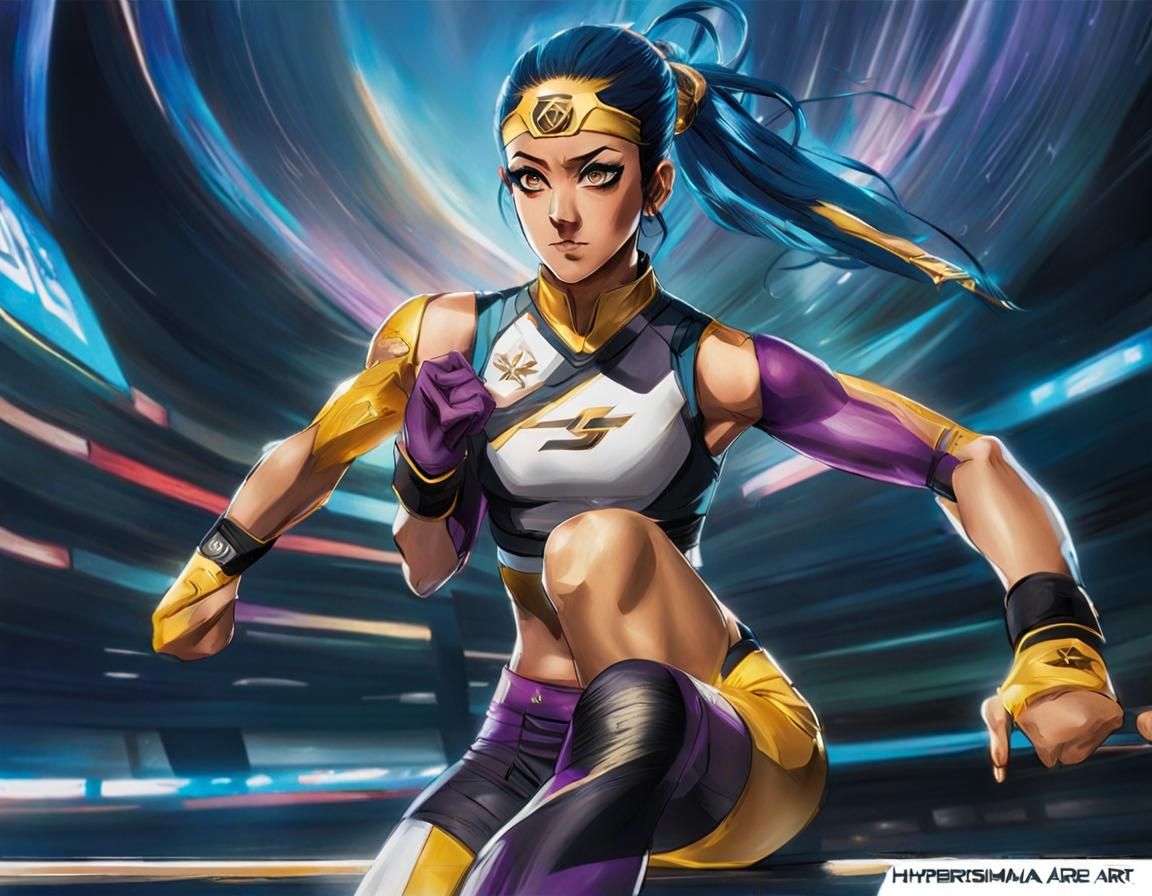 Bayley as Anime Character in Hyperrealistic Splash Art