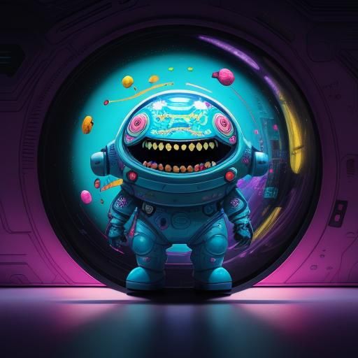 Sci-Fi Scene in Candy Art Style