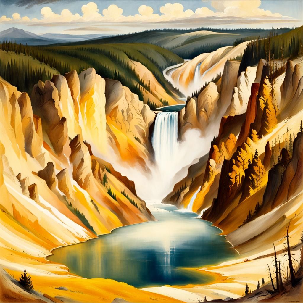 Yellowstone National Park, in the Style of Turner