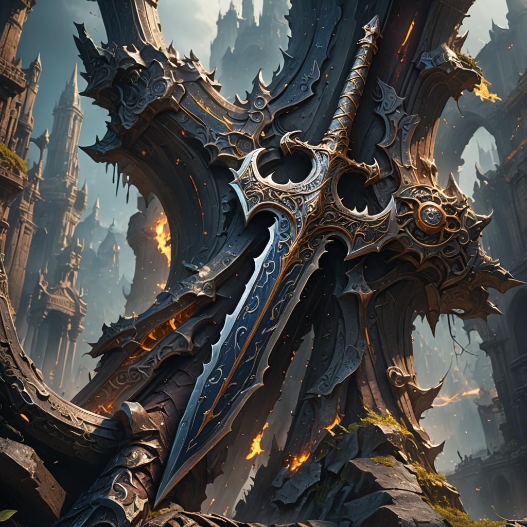 Steel Sword Against Evil: Detailed Fantasy Art