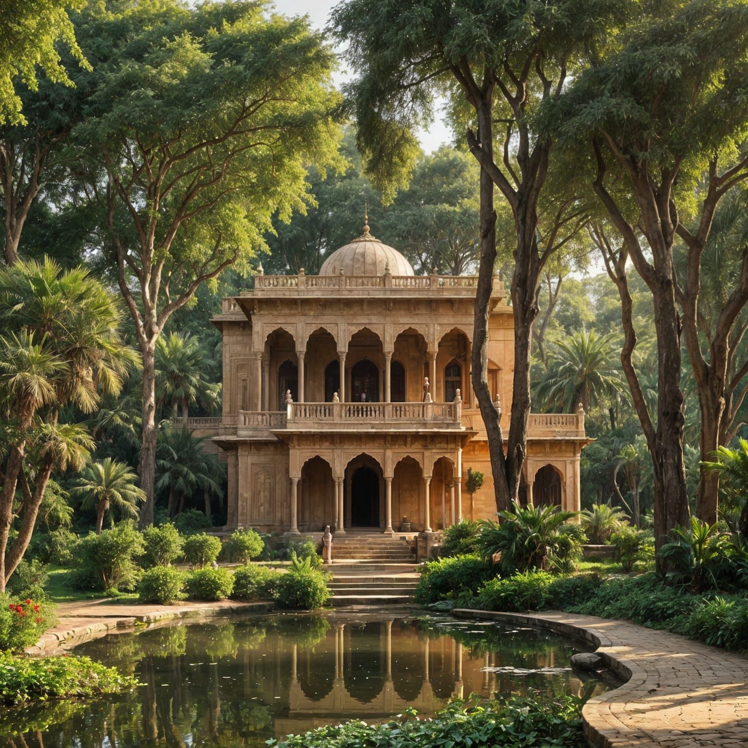 Golden Indian Fort Villa in Egyptian Forest