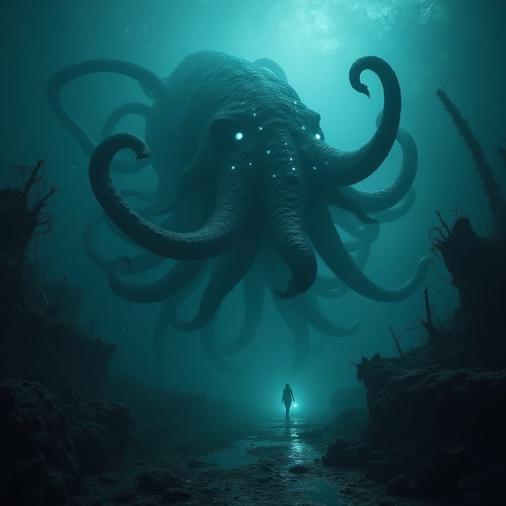 Glowing Sea Monster Unveiled in Dark Abyss