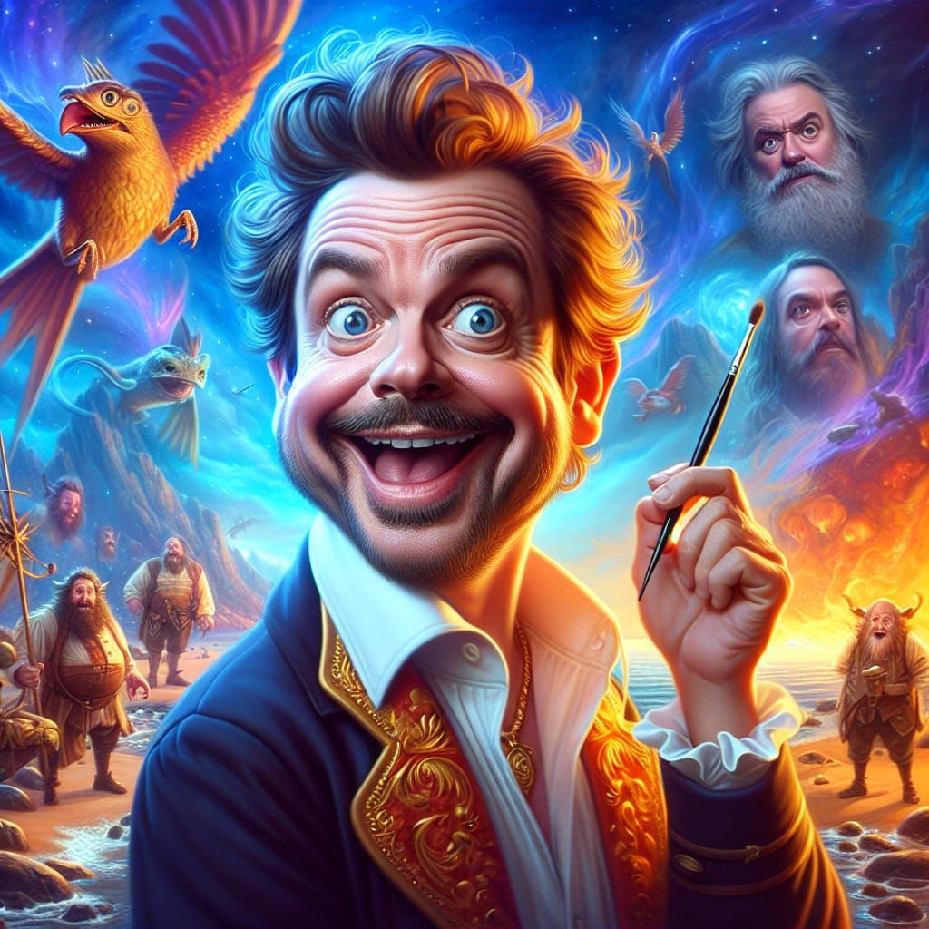 Caricature of the comic and acteur mr Bean