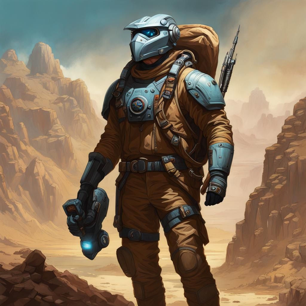 Intrepid Adventurer in Prehistoric Retrofuturism