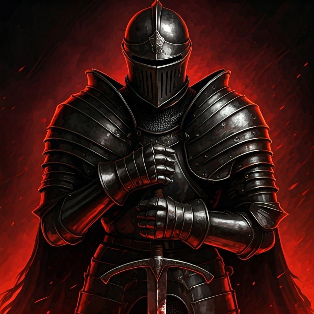 Dark Fantasy Knight in Gothic Armor
