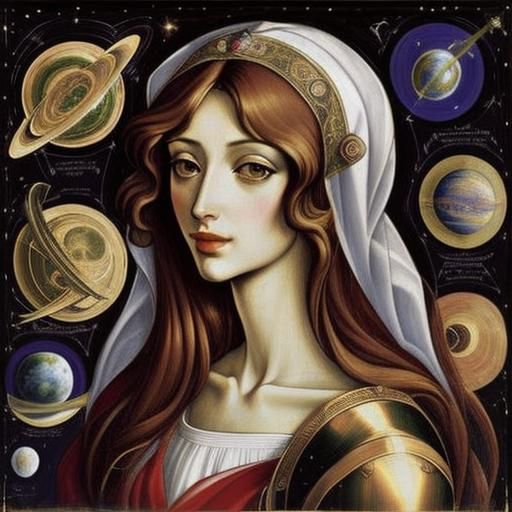 Celestial Cosmos in Realistic Renaissance Style