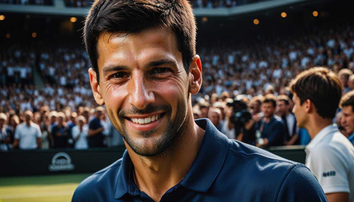 Cinematic Portrait of Djokovic and Sinner in Studio Lighting