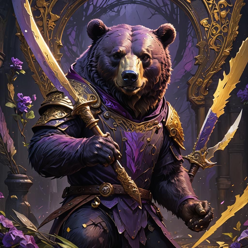 Bear with Knife: Dark Fantasy Concept Art
