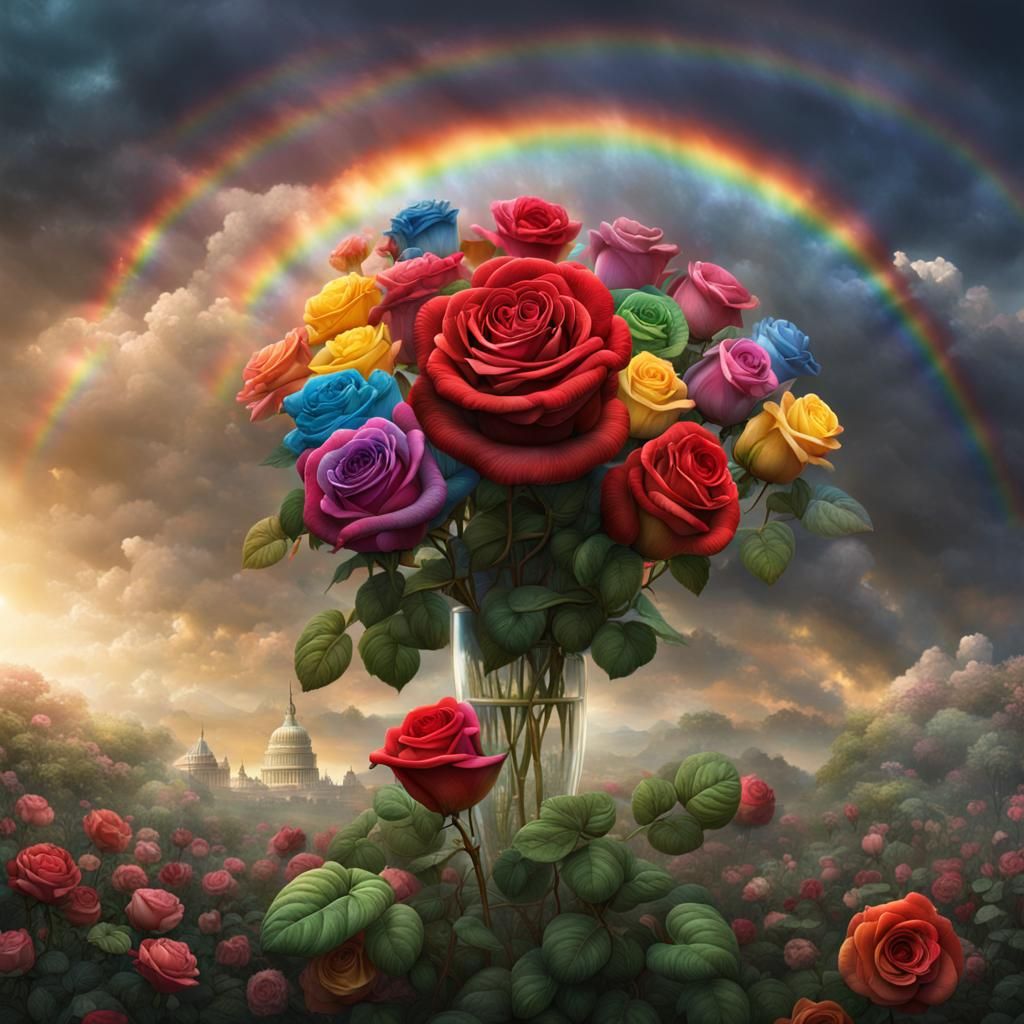 Rainbow and Roses: Epic Digital Matte Painting