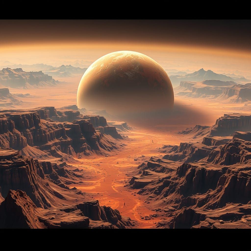 Hyperrealistic Mars Landscape in Cinematic HDR