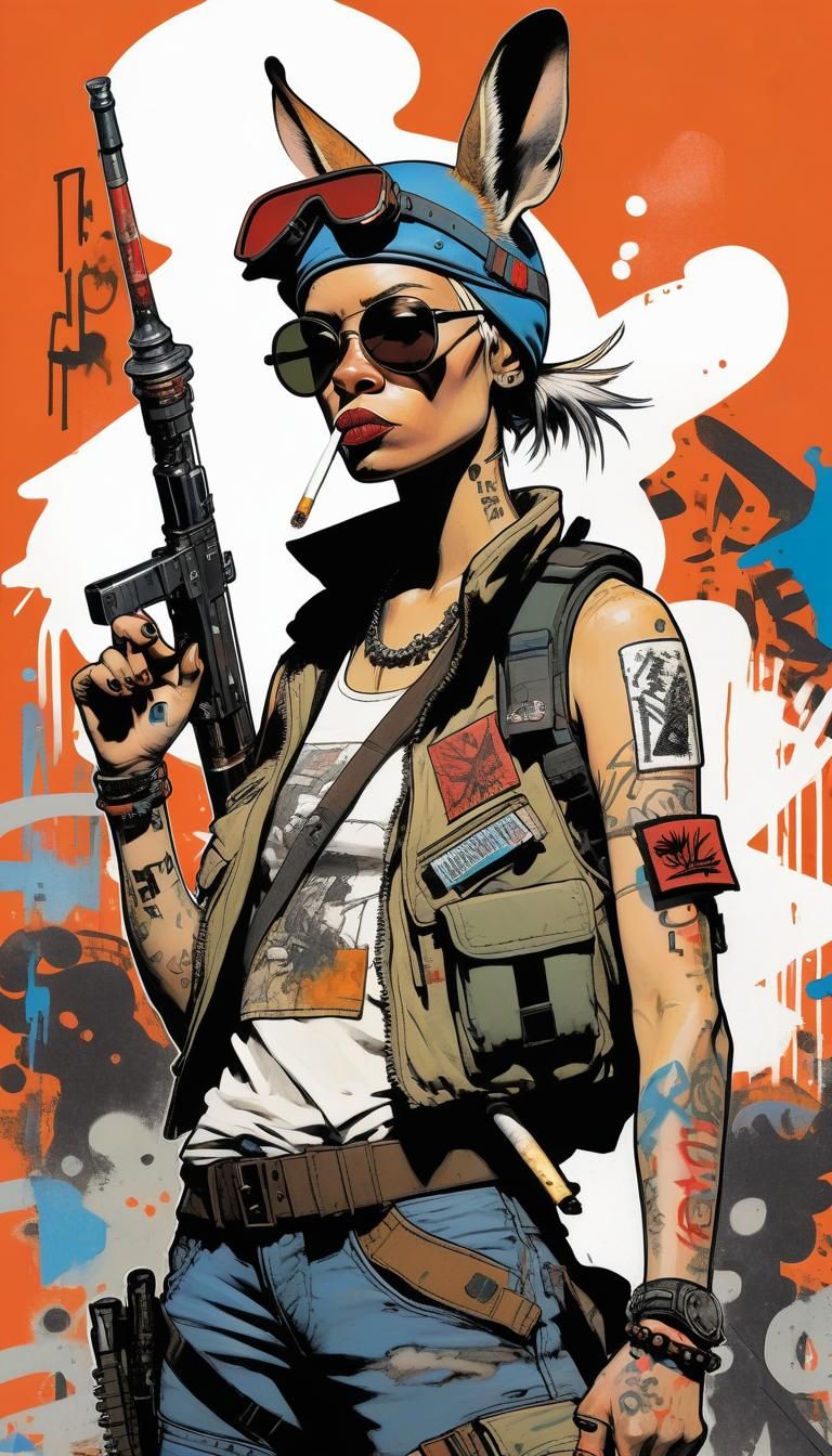 Tank Girl Illustration in Jamie Hewlett's Style