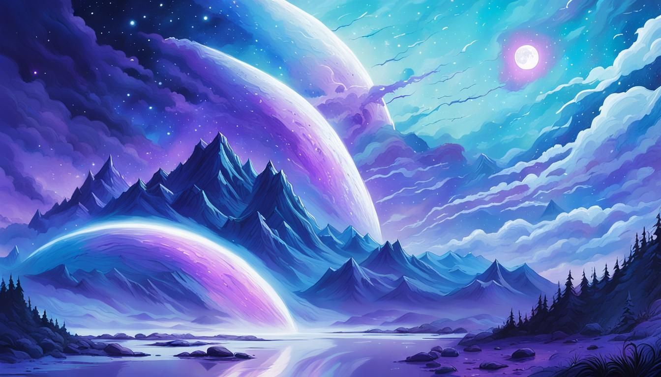 Celestial Witch in Stardust Aura: Comic Book Art