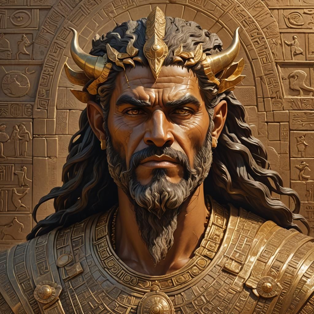 Ancient Mesopotamian God Zarzaru Ninhursagmar in Modern Land...