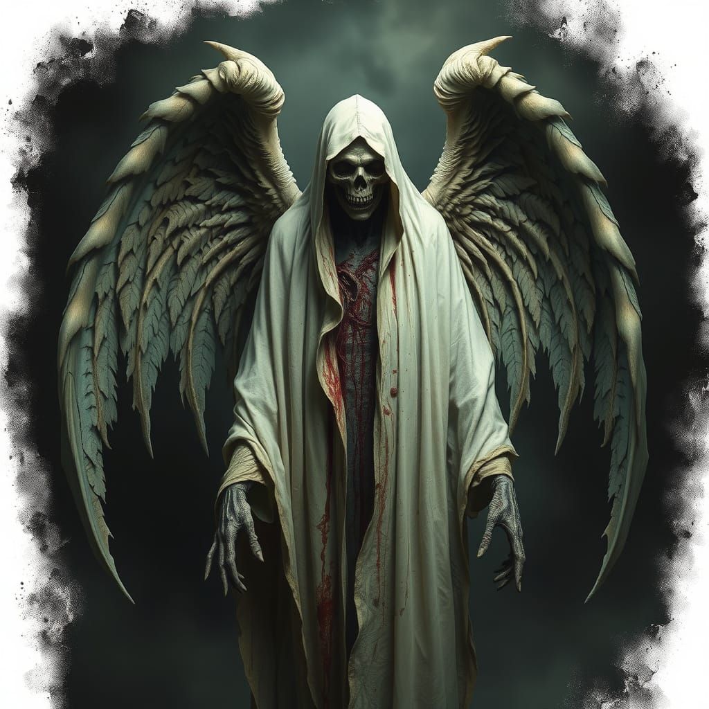 Dark Angel of Death in a Bloodstained Robe