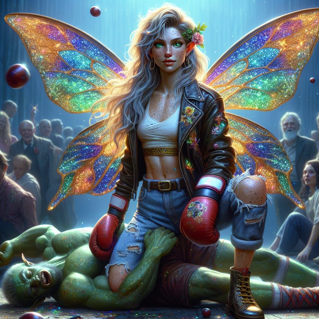 Fairy Boxer Triumphant in Romanticism Style