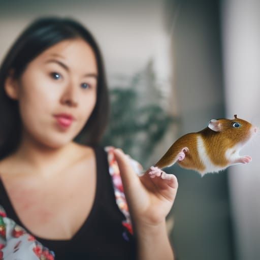 Tanya with a Hamster