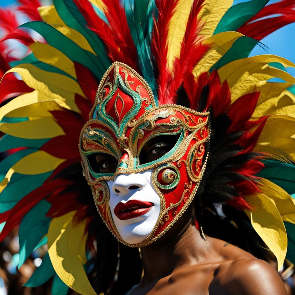 Festive Rio Carnival Mask