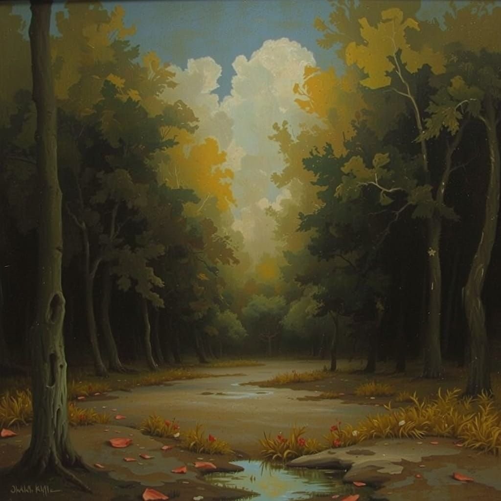 Psychedelic Expressionist Landscape Painting in Oil