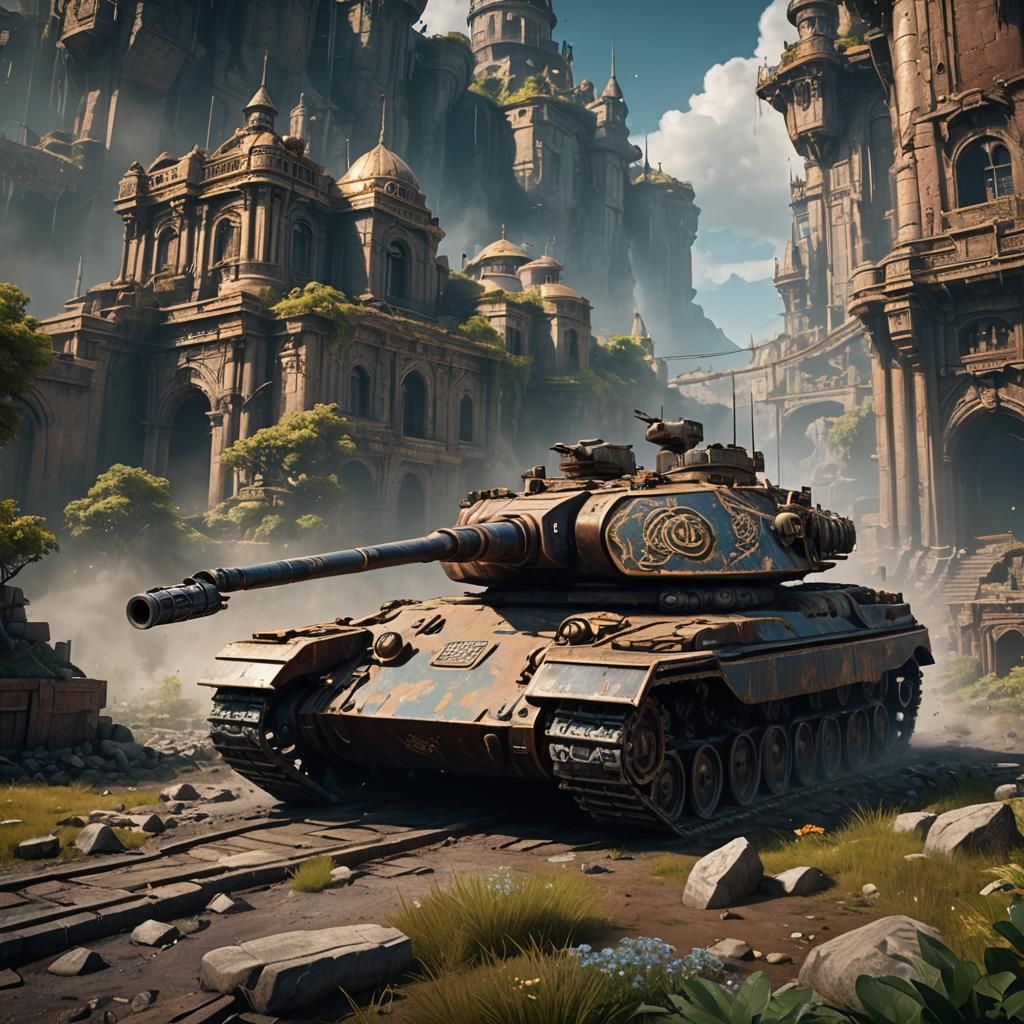 Detailed Matte Painting of a Tank