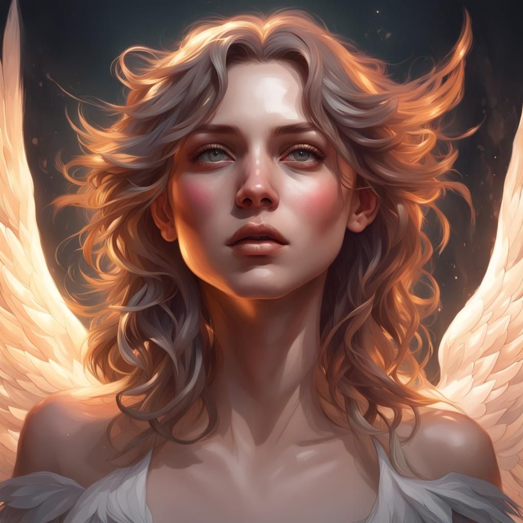 Detailed Angel Portrait in Artstation Style