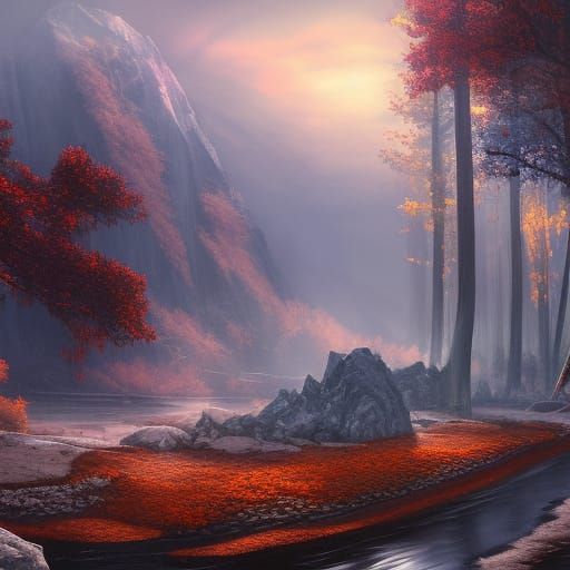 Autumn to Winter Transition in Detailed Matte Painting