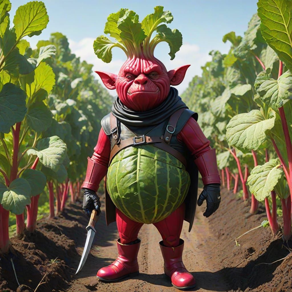 Rogue Rhubarb: Anthropomorphic Super-Villain in Cartoon Styl...
