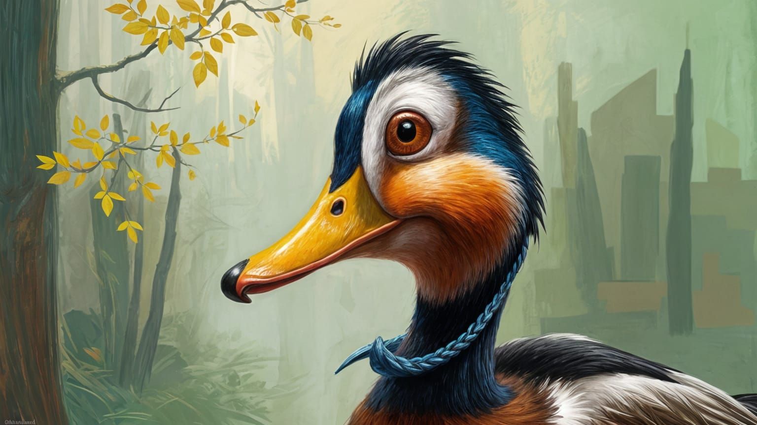 Carl Barks Portrait Painted by a Duck