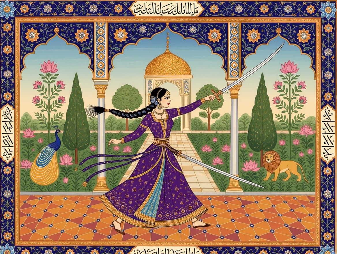 Persian Fantasy Duel in a Divine Garden
