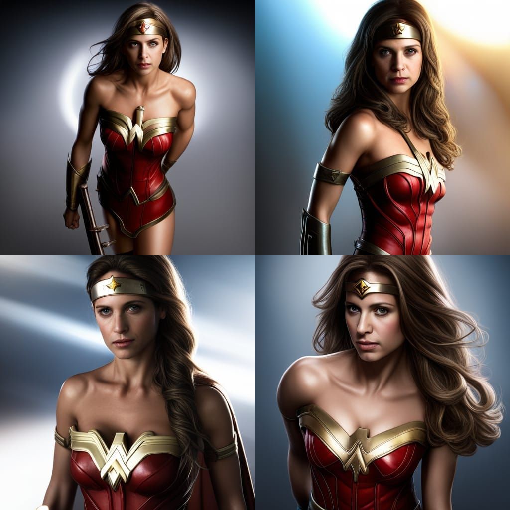 Young Woman as Wonder Woman: Hyperdetailed Digital Art