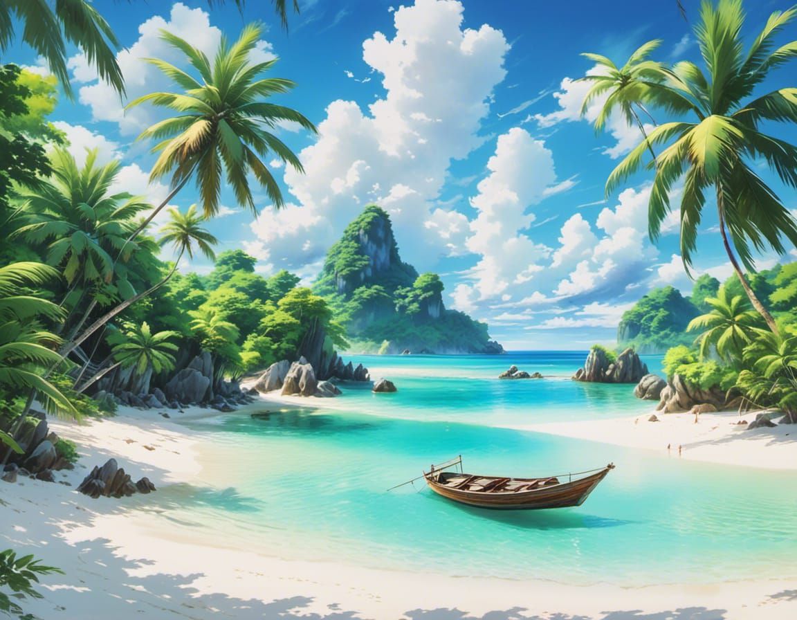 White Sand Beach Paradise in HD