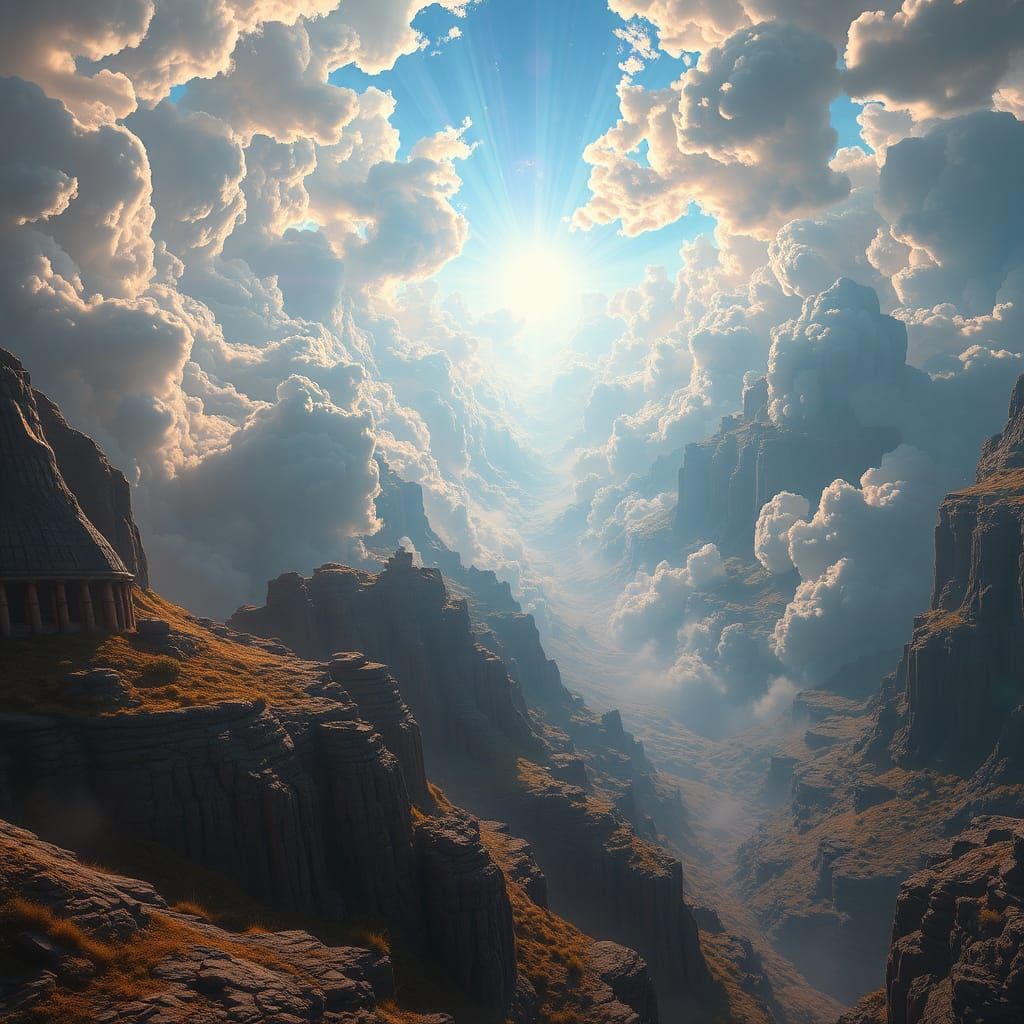 Ethereal Heaven Realm in Matte Painting Style