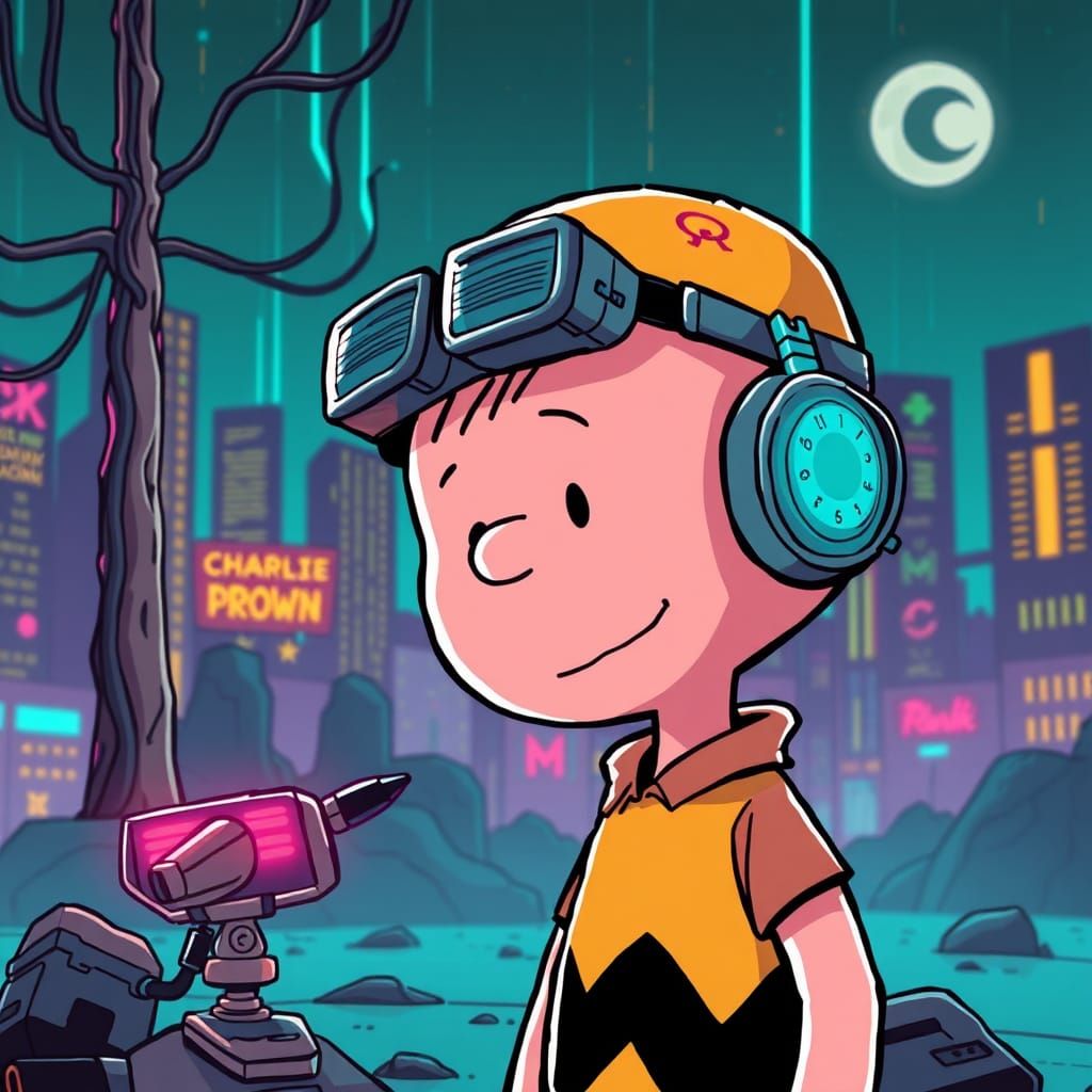 Charlie Brown in Cyberpunk Style