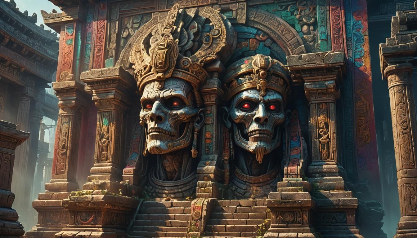 Hyperrealistic Temple of the Dead Concept Art