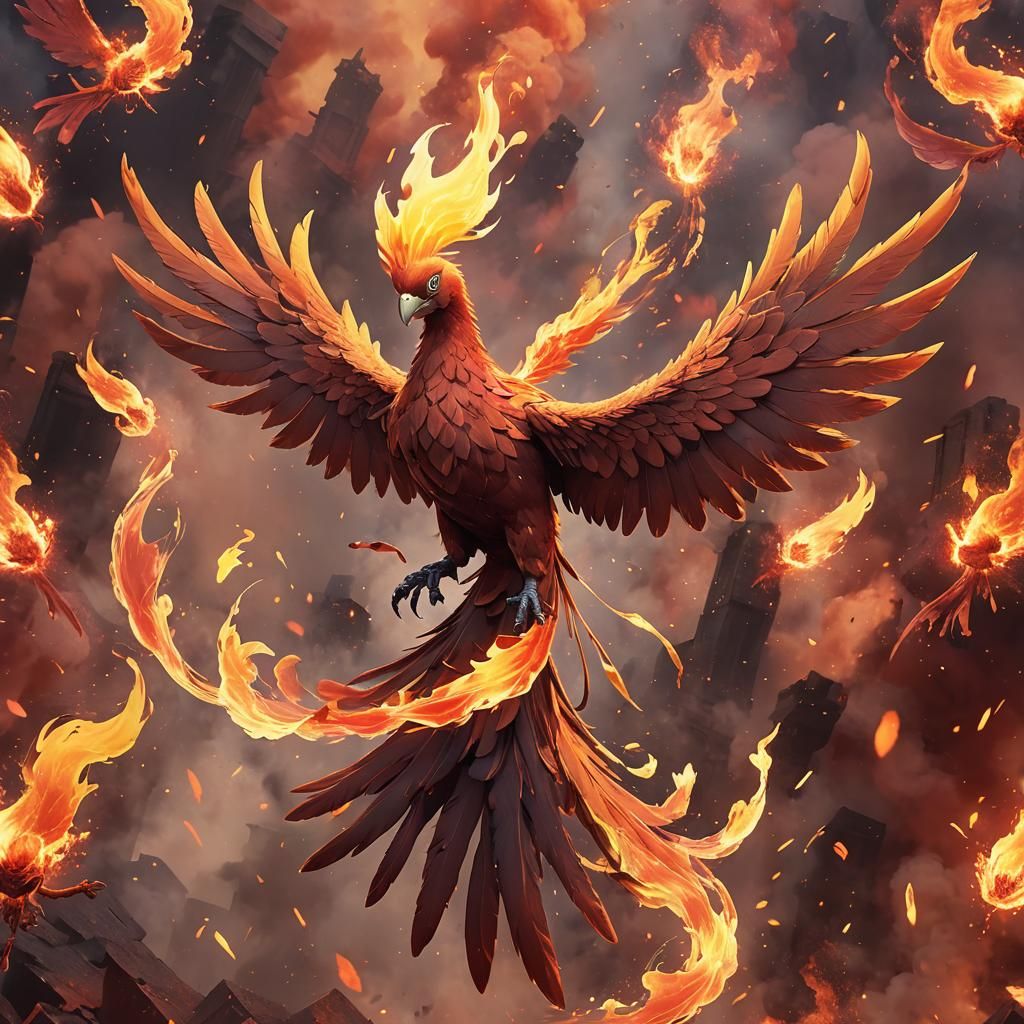 Fiery Moltres de Galar in 3D Anime Art