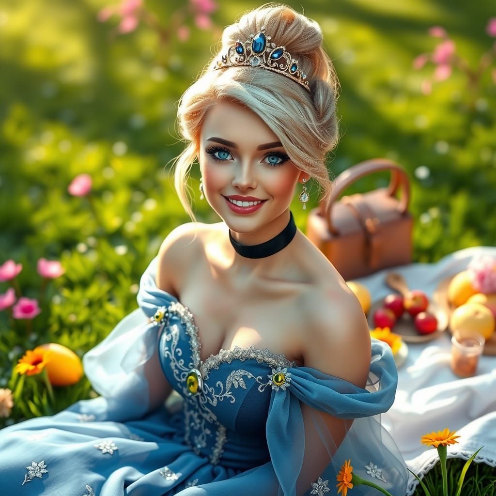 Elegant Princess in Springtime Splendor