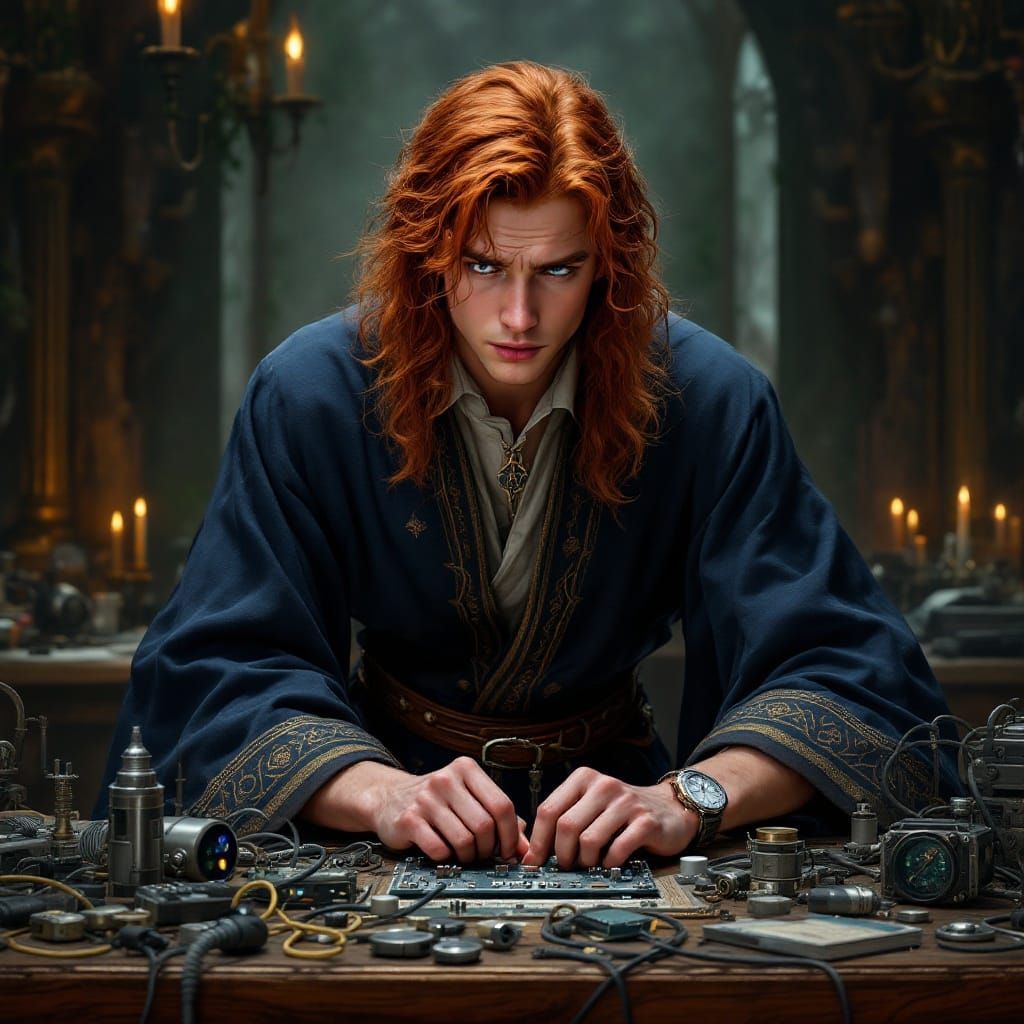 Mystical Wizard Contemplates Muggle Technology in Enchanted ...