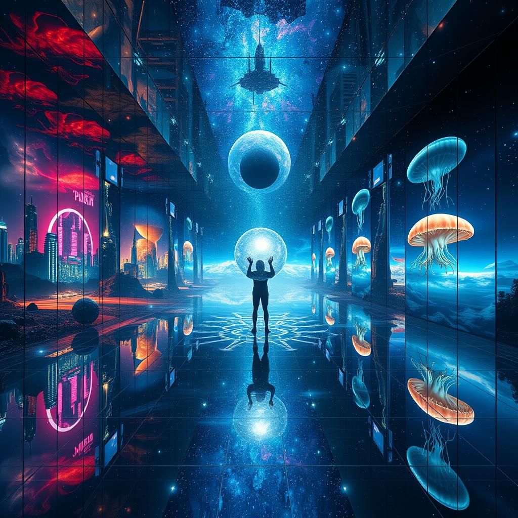 Infinite Mirrored Room Reflecting Alternate Realities