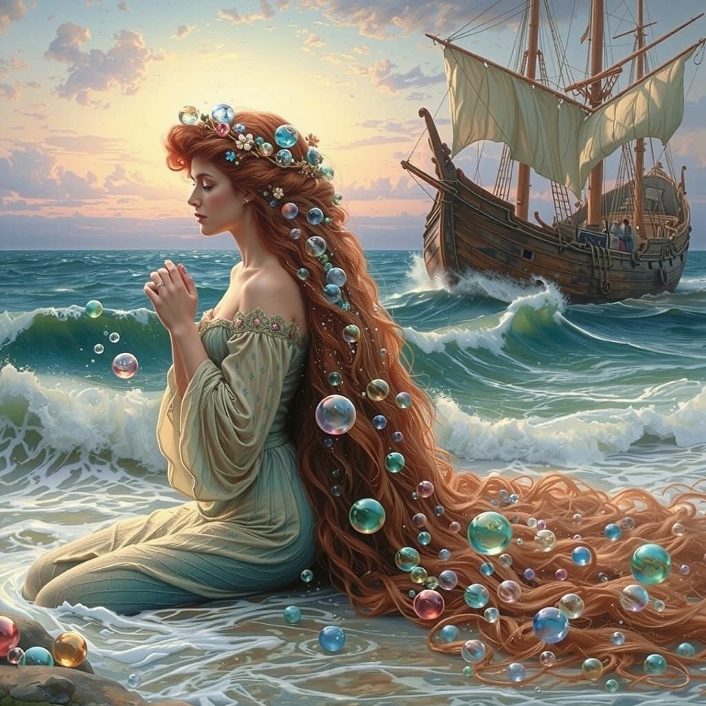 A Pre-Raphaelite Siren's Lament in the Fading Light