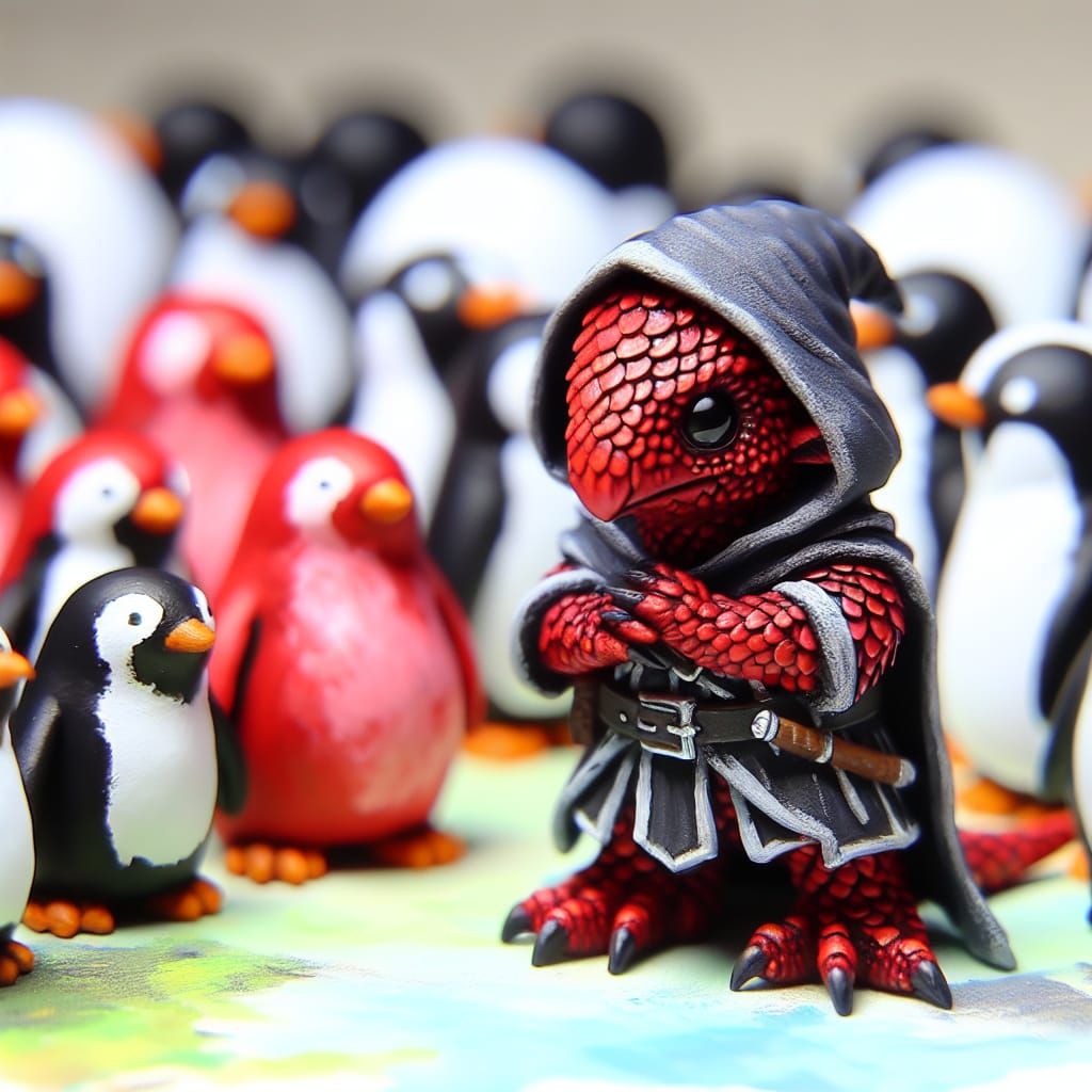 Kobold Ranger with Penguins, D&D Fan Art