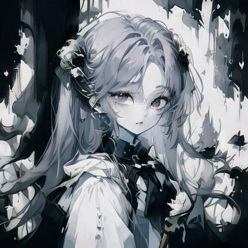 Chibi Girl in Mystical Dystopian Landscape